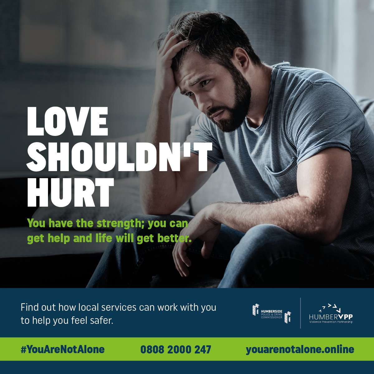 Domestic Abuse can affect anyone. Services in your area are ready to help. For help and support - visit ow.ly/432f50QVRKn