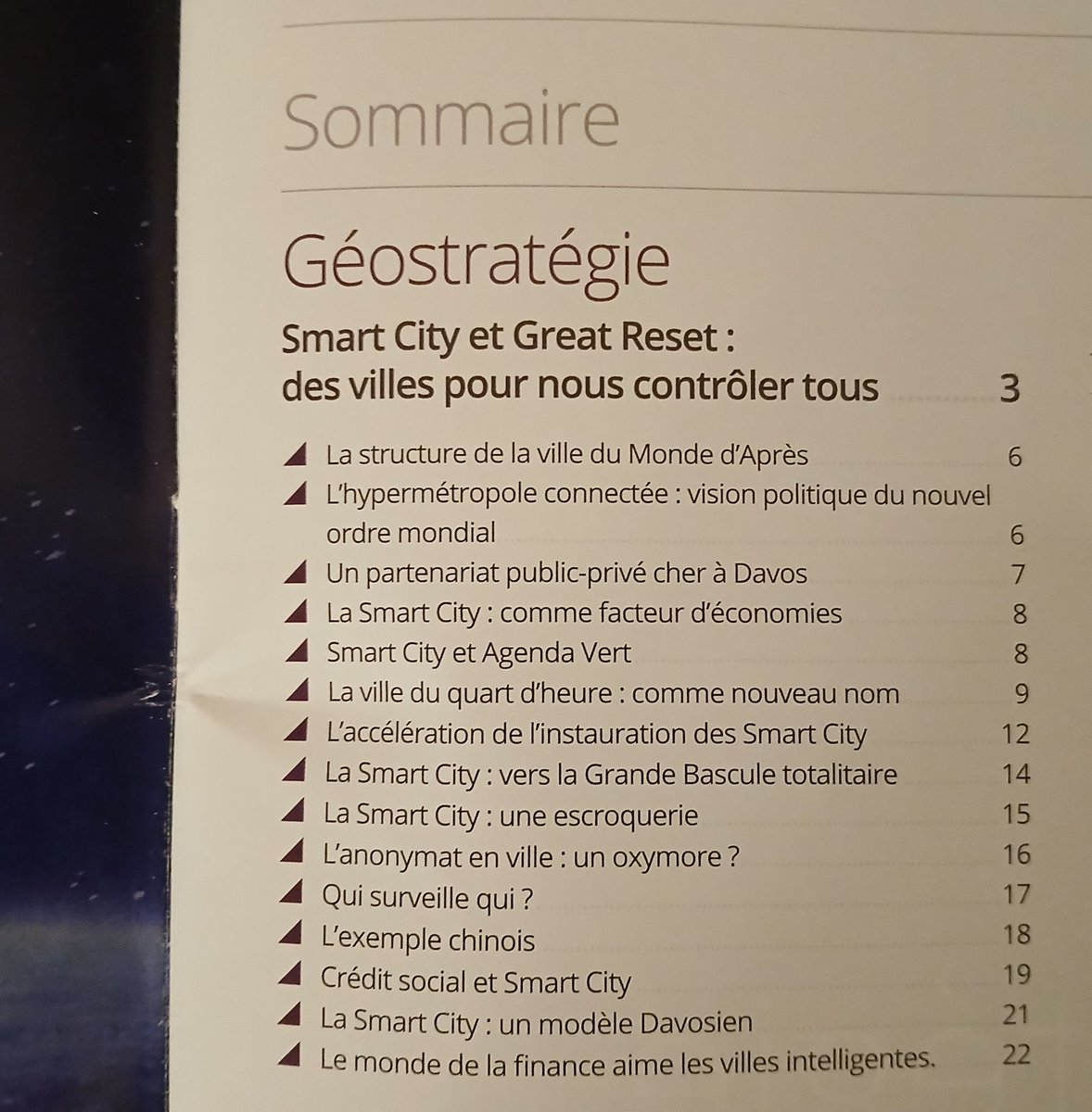 Marc Gabriel Draghi (@gabriel_draghi) on Twitter photo Dans le numéro 11 de la revue #GéopolitiqueProfonde de ce mois-ci #mars, vous pouvez retrouver mon dossier complet sur les #SmartCities. 
Il est composé de 20 pages qui détaillent les objectifs des villes intelligentes et leurs rôle dans le #GreatReset.
Merci à <a href="/GPTVoff/">GÉOPOLITIQUE PROFONDE</a> ! Dans le numéro 11 de la revue #GéopolitiqueProfonde de ce mois-ci #mars, vous pouvez retrouver mon dossier complet sur les #SmartCities. 
Il est composé de 20 pages qui détaillent les objectifs des villes intelligentes et leurs rôle dans le #GreatReset.
Merci à <a href="/GPTVoff/">GÉOPOLITIQUE PROFONDE</a> !