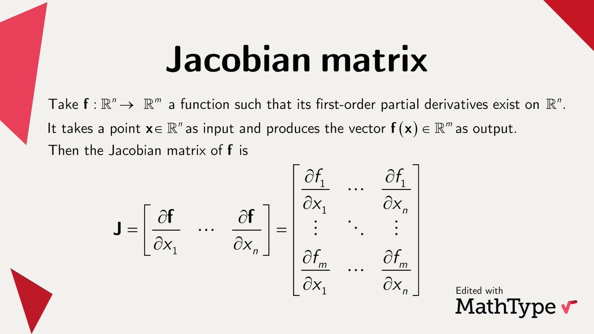 Jacobian Math Definition Math fact: both the Jacobian matrix and its determinant are called “The ...