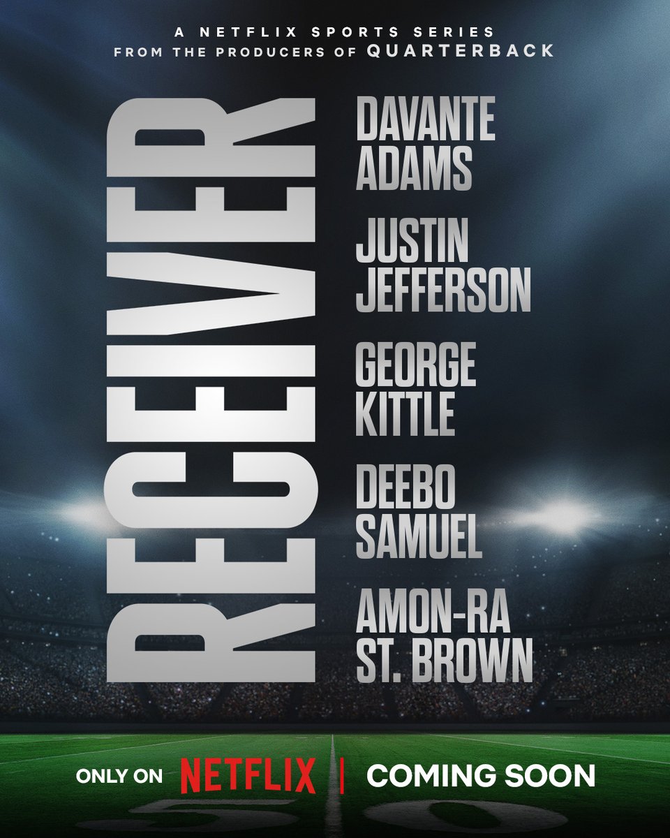 NFLFilms's tweet image. Coming soon to @netflix: RECEIVER 🏈