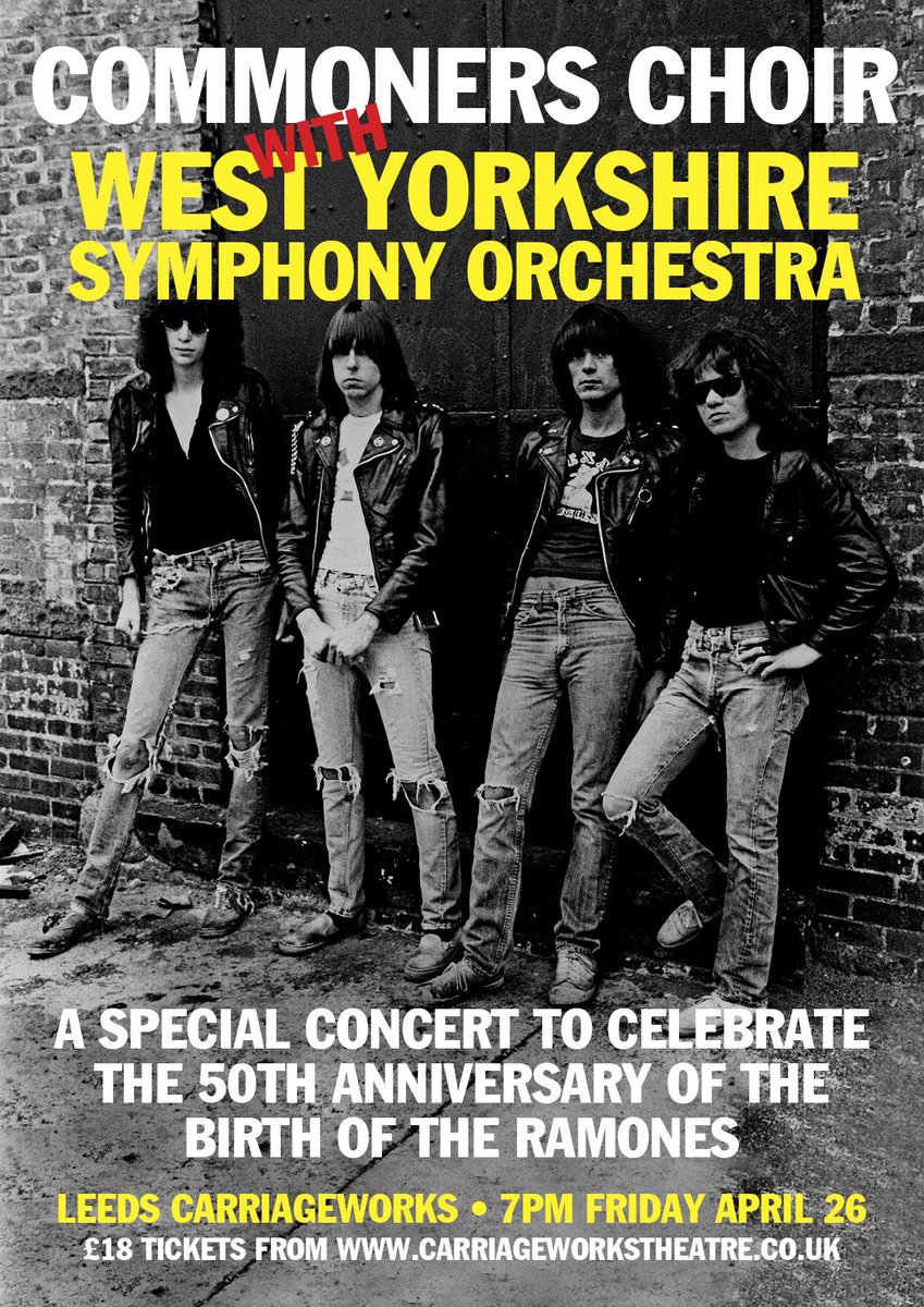 It's full on Ramones agogo in Commoners Camp. One night only, 26th April with #WYSOLeeds at @carriageworks_ #punkrock #202024hourstogo #Ramones #anniversary Tickets at carriageworkstheatre.co.uk/whatson-event/…