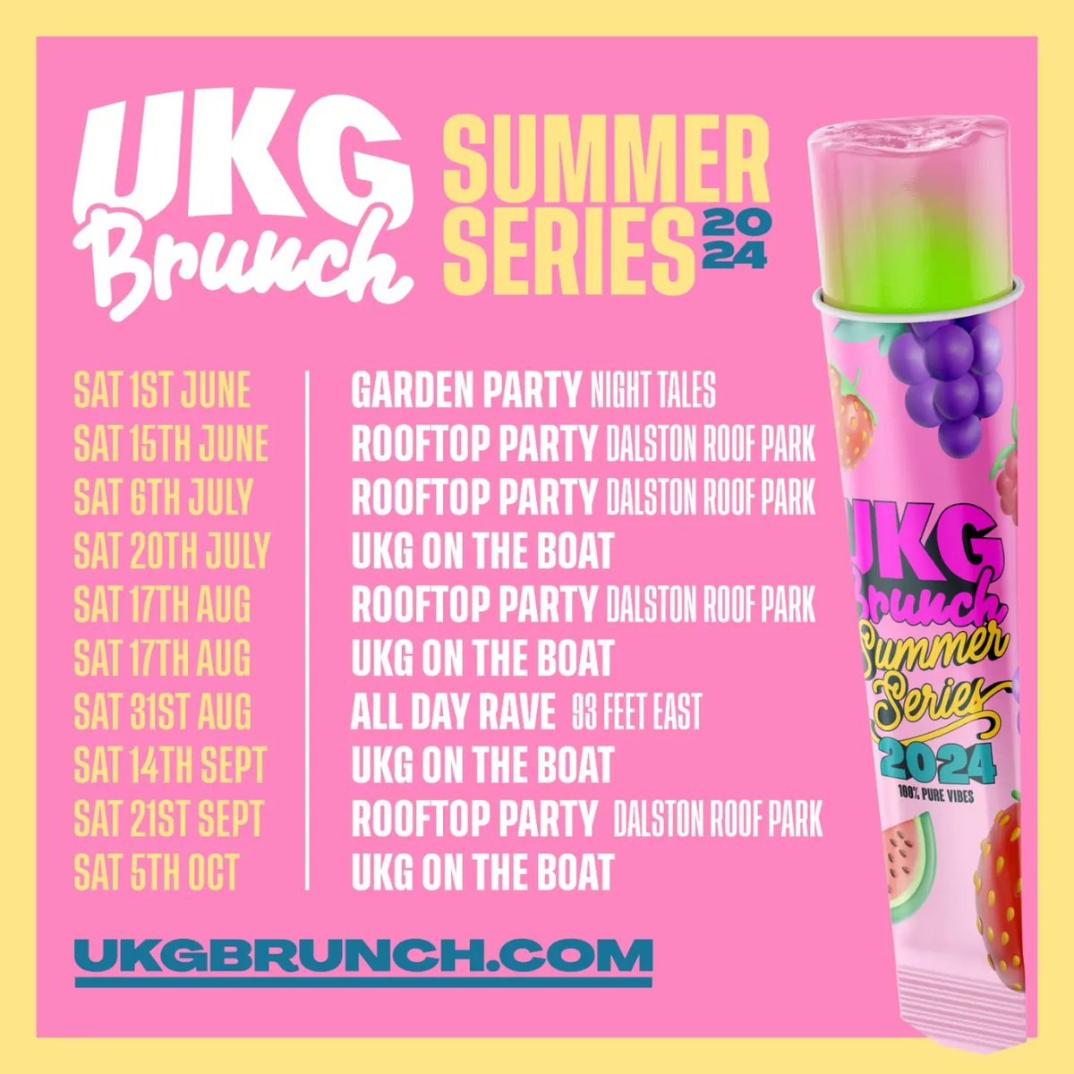 𝗙𝗔𝗡𝗖𝗬 𝟮𝟬% 𝗗𝗜𝗦𝗖𝗢𝗨𝗡𝗧? 😎🍦
Get Ready To Vibe With Us All Summer Long! Beats, Brunch &amp; Good Vibes – It's The Perfect Way To Soundtrack Your Sunny Days! 🥳🔥

Head To >> ukgbrunch.com &amp; Use Promo Code 𝗦𝗨𝗠𝗠𝗘𝗥𝟮𝟬 &amp; Grab Your Discount NOW!

#UKGBrunch