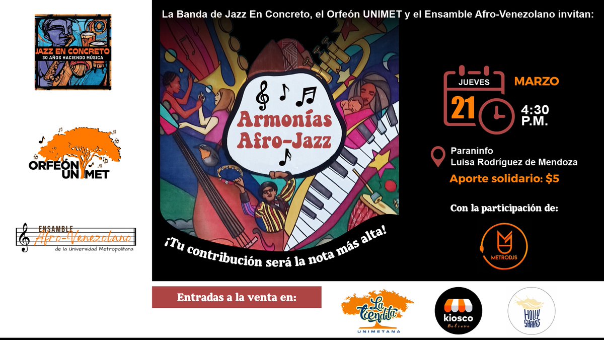 la Dirección de Cultura te invita al concierto "Armonías Afro- Jazz"