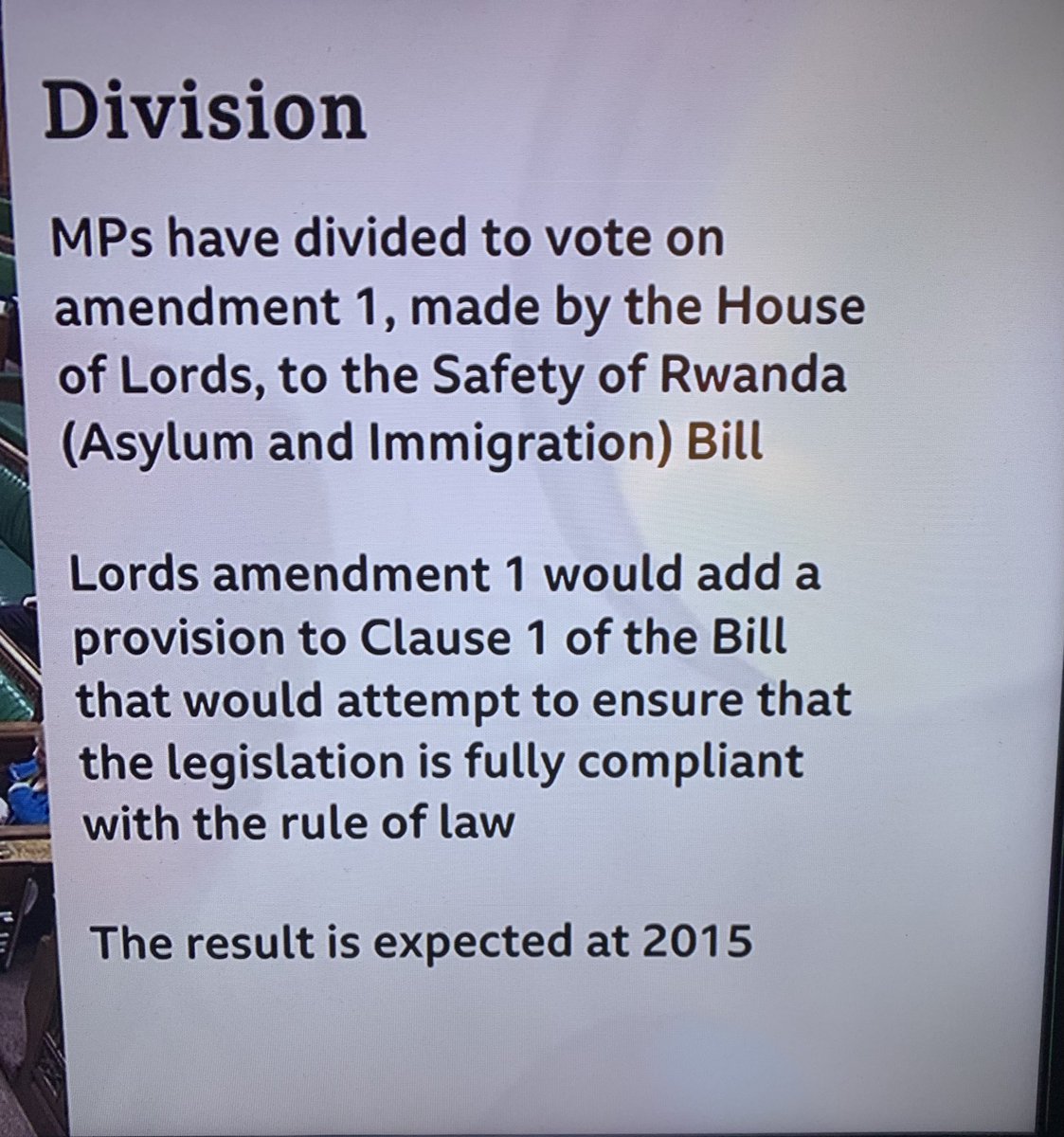 Latest on #RwandaBill
- #BBC Parliament channel

#ToriesOut620 #GeneralElectionNow