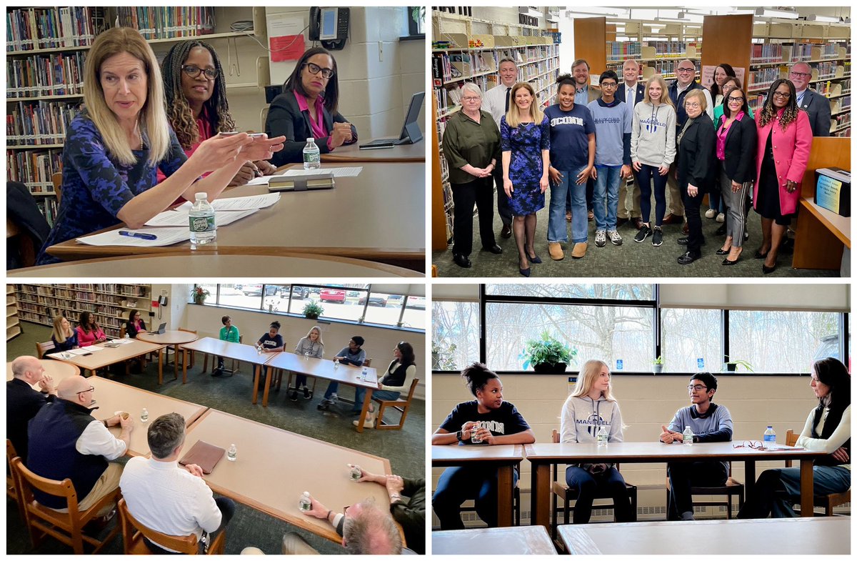 As part of the Lt. Governor’s Roundtable today at Mansfield Middle School, we joined @LGSusanB & @CTDCF to talk with & learn from students, educators, local BOE members & local dignitaries about the importance of creating strong social connections in and outside of school.