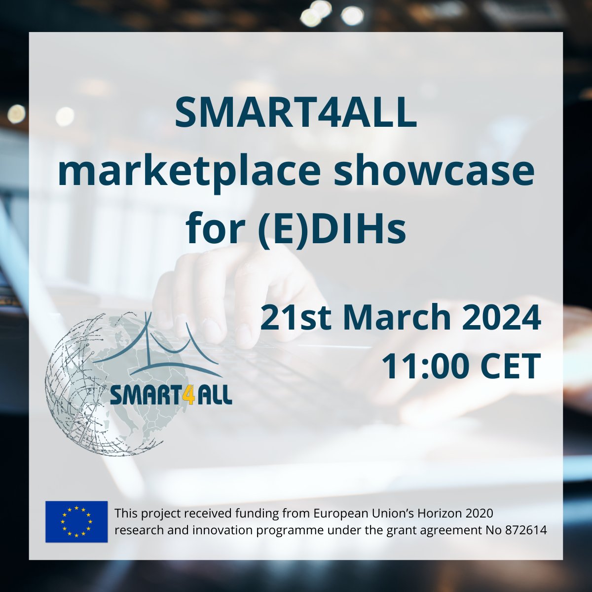 ⌛️ Only 2 days left for “SMART4ALL Marketplace showcase for (E)DIHs” webinar 🔔 Don’t forget to register 👉 bit.ly/SMART4ALLWebin… and join us on 📆 Thursday 21st March at 11:00 CET ℹ️ More info 👉 tinyurl.com/s4a7324 @FundingBox @uopgr - @EsdaLaboratory @P_Science_Park