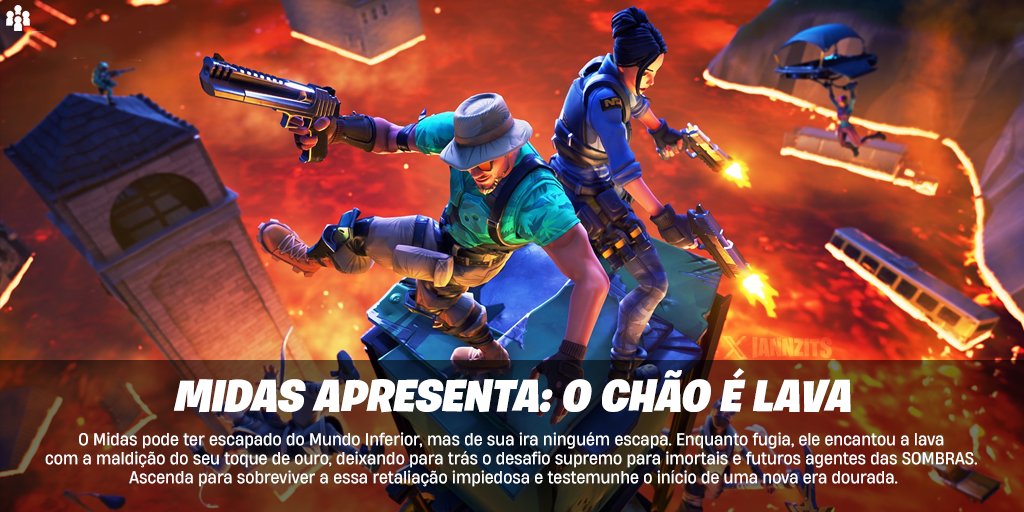iannzits's tweet photo. O que esperar a partir de amanhã na atualização v29.01 | #Fortnite 

- O retorno do Midas! 🔥
- MTL Midas Apresenta: O Chão é Lava.
- Metralhadora de Tambor (+ versão Mítica do Midas).
- Correntes de Hades habilitadas.
- Novas Tarefas “Ascensão do Midas” e “Midas Apresenta: O Chão É Lava” com recompensas gratuitas.
- Estação de Serviço do Midas e Máquina de Vendas do Midas (algum deles, se não ambos, venderá um Aprimoramento Dourado por 500 Barras. O serviço aprimora sua arma para Lendário com um Envelopamento dourado).
- Novo consumível Banana dos Deuses (é de Ouro, restaura Vida e aumenta a velocidade de Corrida).
- Galinhas de Ouro que botam Ovos de Ouro (dão Ouro).
- NPC do Midas na Ilha.
- Mudanças na Ilha relacionadas a história.
- Novos cosméticos.
- Possíveis novas colaborações?
- Armas/Itens retirados do Cofre?
- Novos arquivos criptografados?
- E mais...