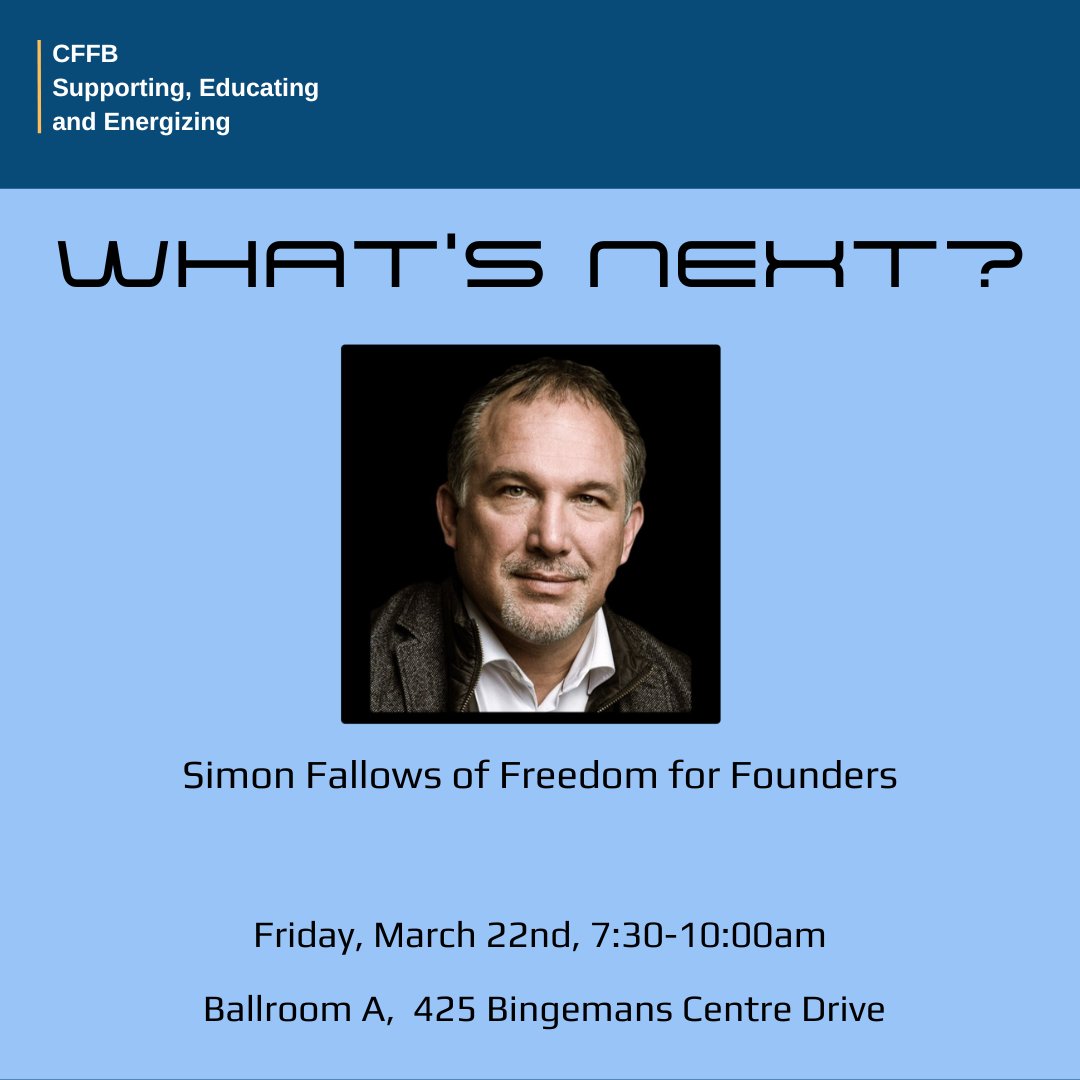 Where do I go from here? What should I do next? If you ask yourself these questions often join one of our newest members as they tell their story. Also hear from Simon Fallows of Freedom for Founders as he talks about the challenge of looking ahead. cffb.wildapricot.org/event-5583624