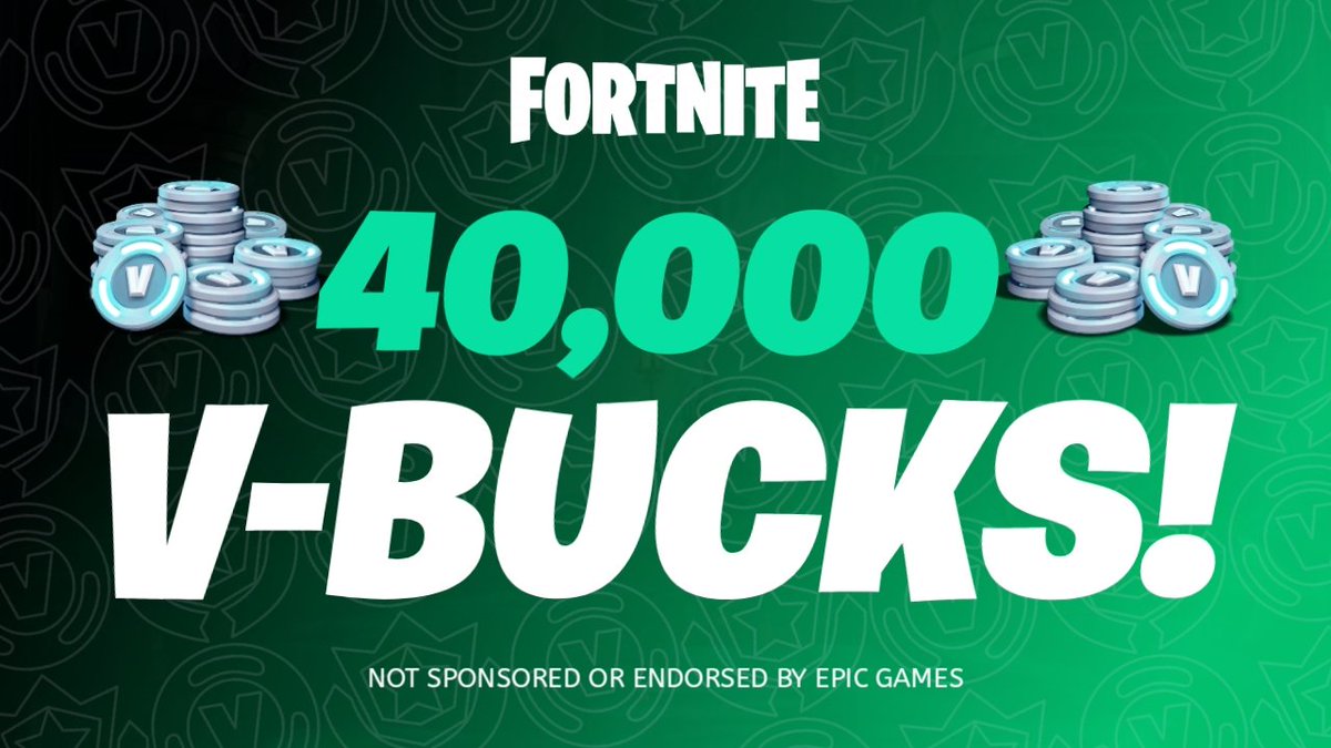 40K V-BUCKS GIVEAWAY (1 Winner) ‼️

In celebration of 100K Followers 💙

Requirements:
- Follow <a href="/FNChiefAko/">Ako | Fortnite News</a> &amp; <a href="/HiveCr8/">Team Hive</a>
- Like &amp; Repost

Ends in 6 days | #Fortnite