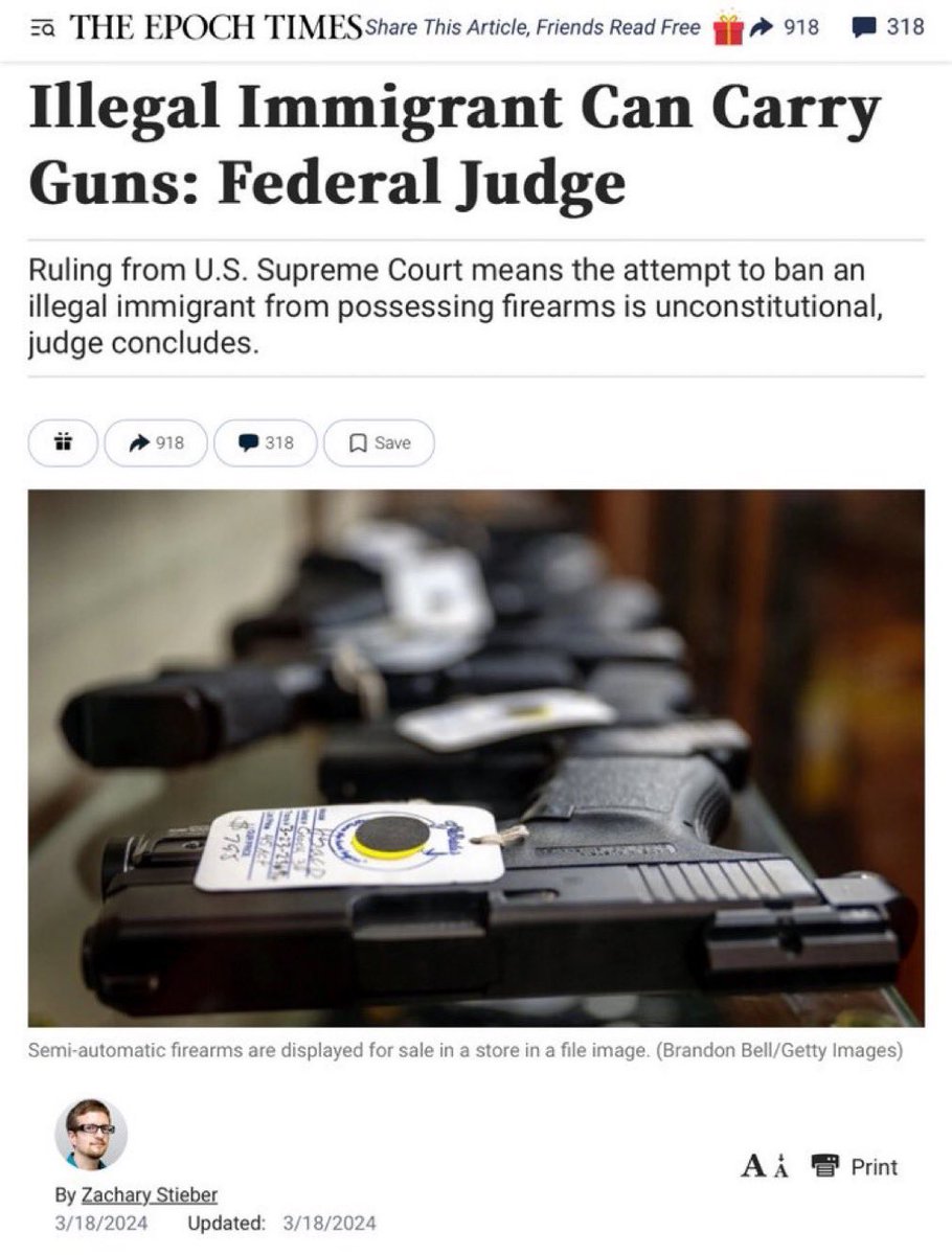 An Obama appointed Federal Judge just ruled that ILLEGAL IMMIGRANTS CAN CARRY GUNS IN THE UNITED STATES. 🚨🚨🚨 I want you to read that again SLOWLY, and tell me how we are NOT being set up for some serious action on our own soil with ARMED FOREIGN INVADERS. This is a COMMUNIST…