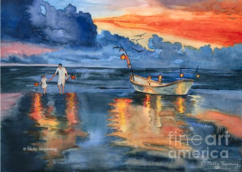 -'Where Are Last Night's Lights?'- My old watercolor back to 2015. fineartamerica.com/featured/where…
#painting #watercolor #watercolour #watercolorpainting #sunset #boat #artlover #fatheranddaughter