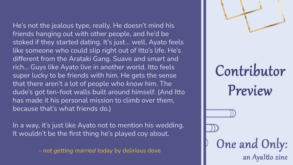 ruh-roh, could ayato really be getting married without his best bro itto? you'll have to check out @zine_ayaitto to find out! #SFW_ayaittozine