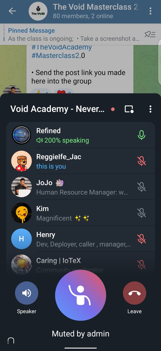 I Reggie is present here...

@__BigJo started something for us
 
#TheVoidAcademy

#Masterclass2