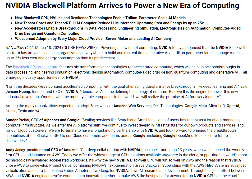 Nvidia Blackwell Platform Image