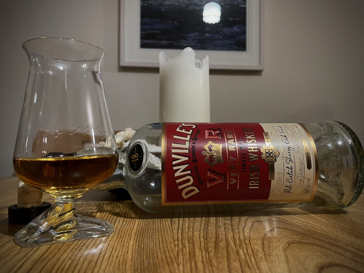 Just the one tonight,  but it’s a Bank Holiday Bottle Kill of the Dunville’s 18 Palo Cortado Single Cask. While I prefer the PX bottlings, I really enjoyed this over the three or so years I’ve had it open.