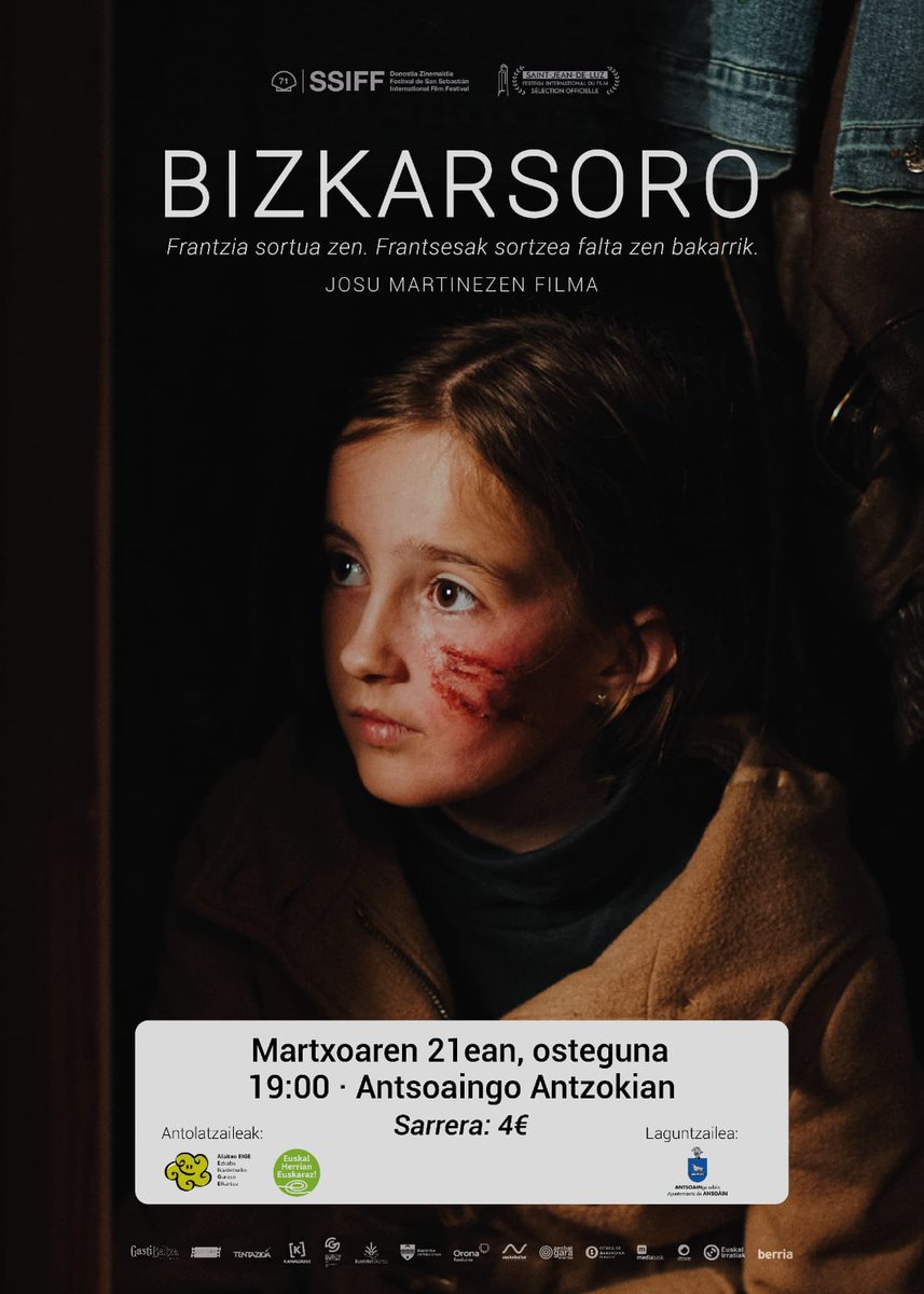 Ostegunean 19:00etan Antsoaingo Antzokian:
BIZKARSORO
Sarrerak hemen salgai:
es.patronbase.com/_AnsoainEu/Sea…