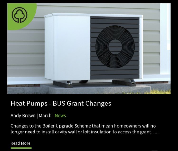 Heat Pumps - MCS make key changes to the Boiler Upgrade Scheme

On 14 March 2024, the Department for Energy Security and Net Zero (DESNZ) announced some significant changes to UK heating policy.

To read full article click link below:

sites.google.com/view/renewable…