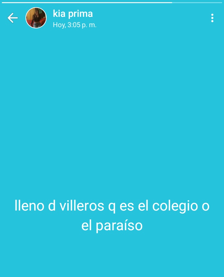 tranqui el estado de mi primita q empezo el secundario