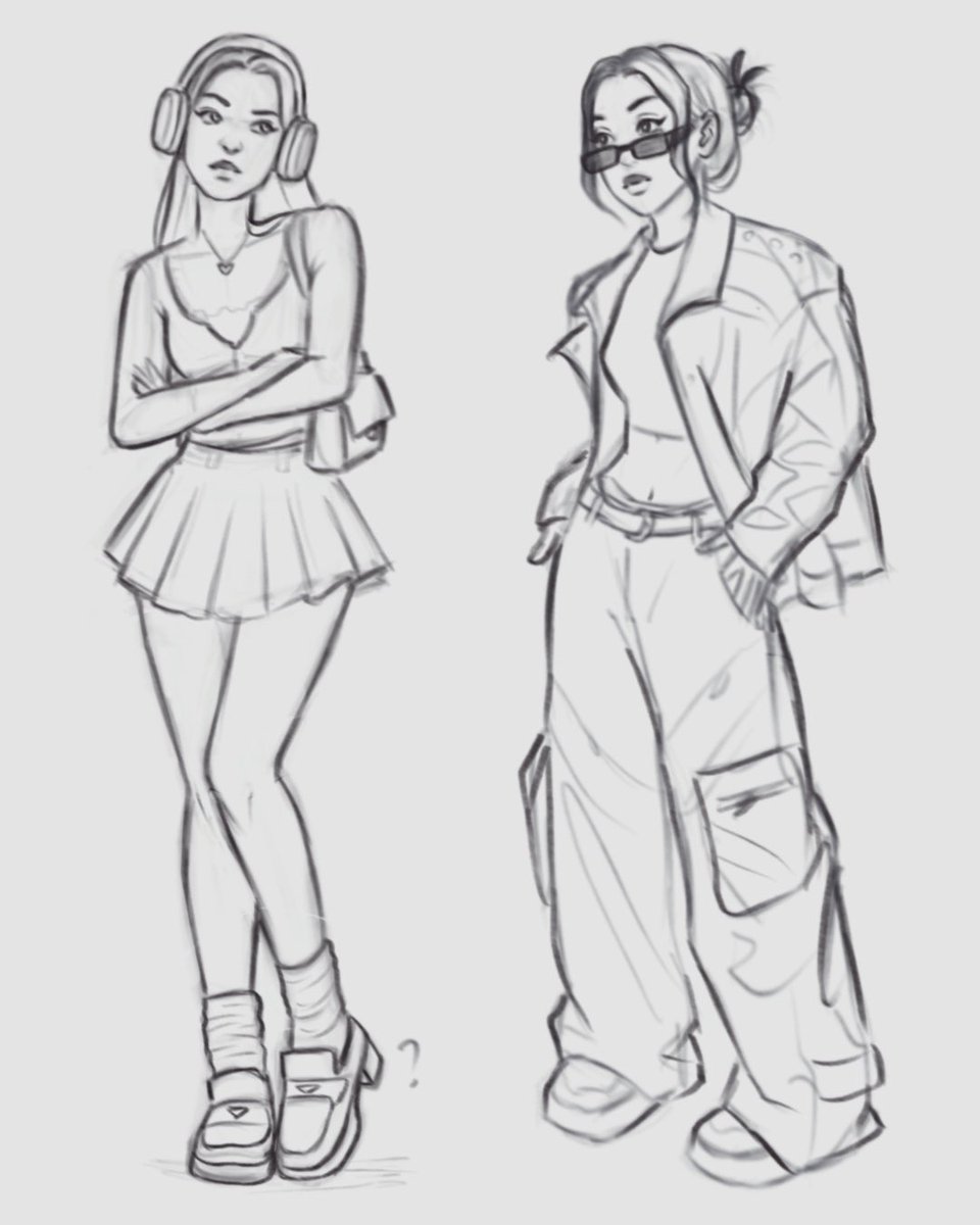 artzxmel's tweet photo. Fashion girlies💅🏼⭐️ #sketch #wip https://t.co/i0QHtnUCXZ