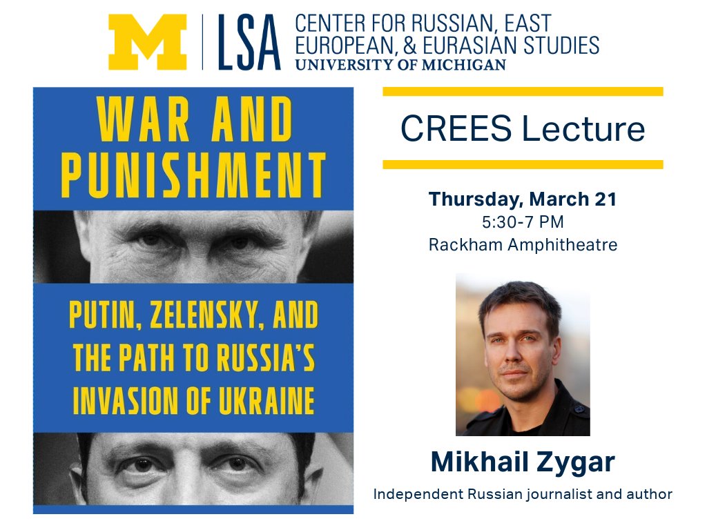 Join us on Thursday at 5:30 pm for a talk by @zygaro on his latest book! @LiteratiBkstore will be there selling copies - have yours signed after the lecture! @UMWallaceHouse @iiumich @umichWCEE @umichLSA