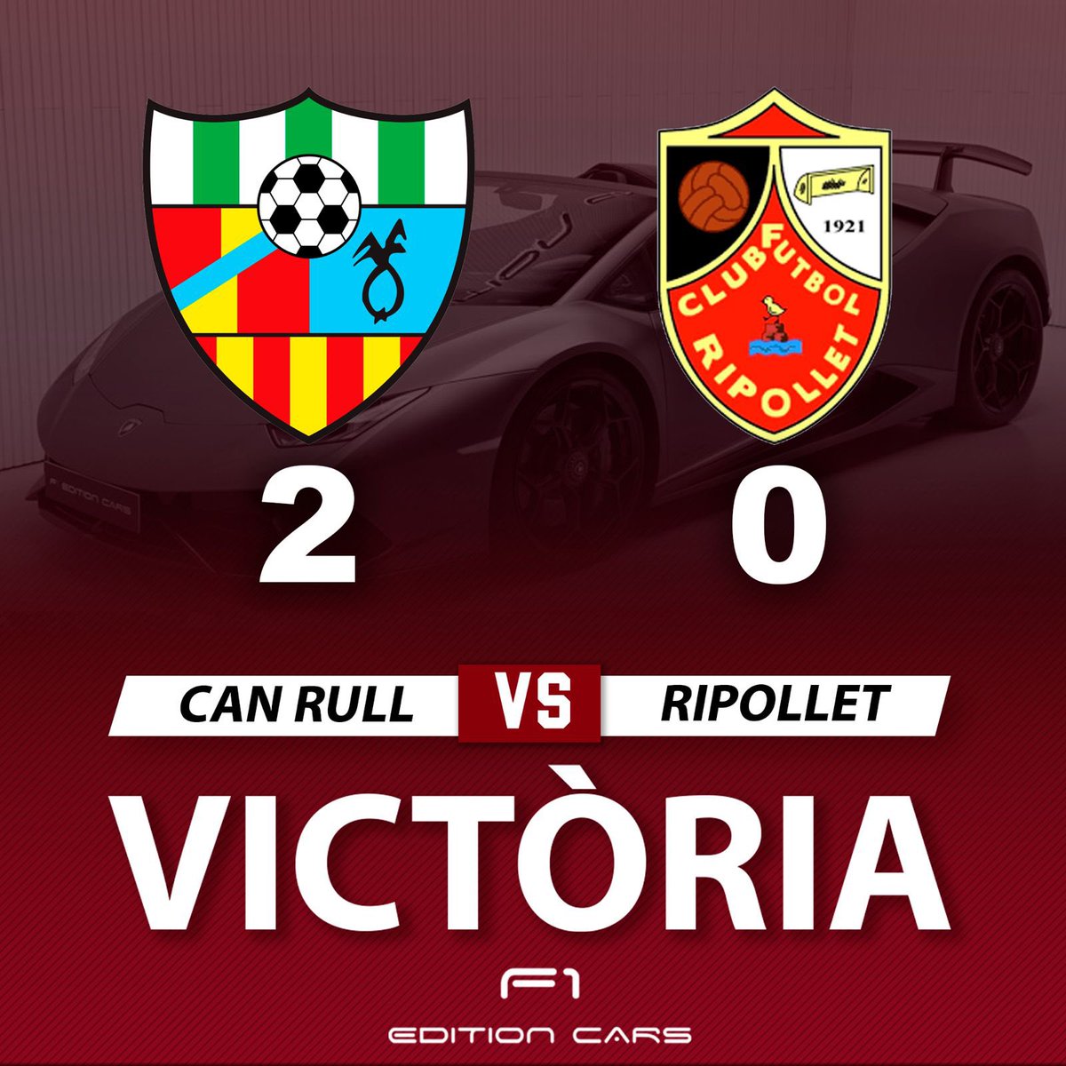 CFUCanrullRT's tweet photo. โ
๐๐จ๐ซ๐ง๐๐๐ ๐ฎ๐ฏ- Primer Equip
Victรฒria | 2 - 0
๐
Dissabte 16/03
๐ @RipolletCF
๐ Zona Esportiva Can Rull
#2cat4b #FeelTheRull https://t.co/7TS2kM2Jmp