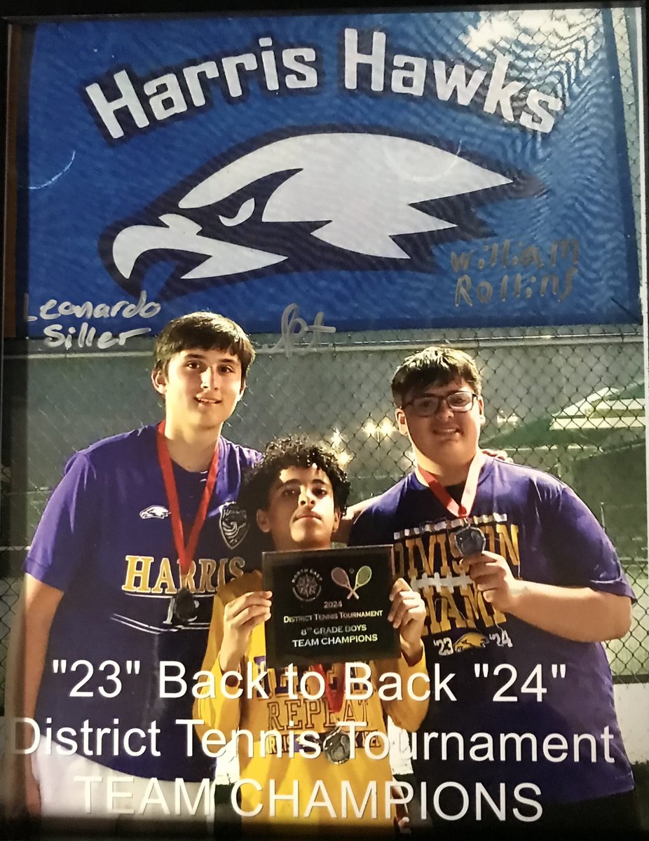 Please congratulate Coach Wilson, our tennis team, and especially these fantastic young men: 
Leo Siller 
Kai Towner 
William Rollins
( pictures below) 💜 #Hawksthatrock