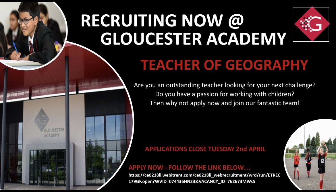 Ready to inspire the next generation of Geographers? At GA we are rapidly expanding and looking to recruit a Teacher of Geography join us on our climb! Please see below to apply or DM us for more information! gloucesteracademy.co.uk/vacancies/curr… @gltrecruitment @GreenshawTrust
