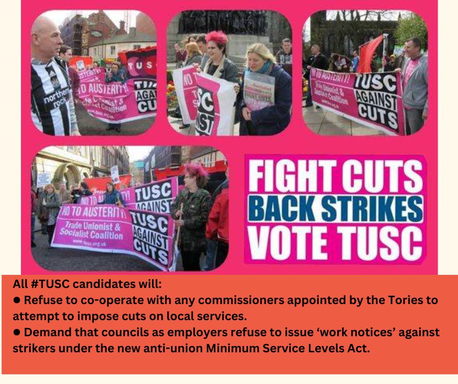 Stop the Cuts - Stop the war on Gaza 𝟒 𝐝𝐚𝐲𝐬 to go for final applications to join 240 anti-austerity, anti-war, socialist candidates for May elections bit.ly/TUSC-Join bit.ly/TUSC-Donate bit.ly/TUSC-Candidate No one should be cold, hungry or homeless