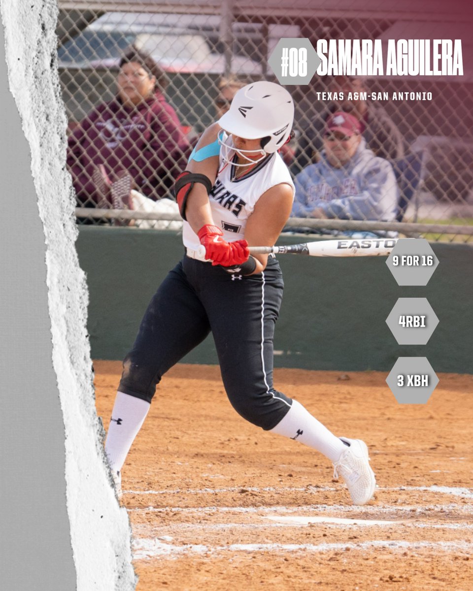 Congratulations to Samara Aguilera of @TamusaSoftball for earning @RRACsports Player of the Week honors! 🥎🐾🤩Read more: bit.ly/3TDjSLk #TAMUSA #BuildingChampions