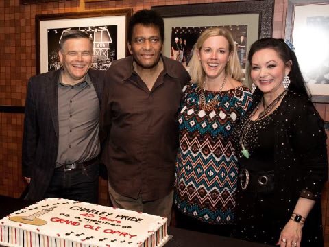 Happy Birthday Charley! Great memories of being with Charley on his 25th Anniversary of being an Opry member. Love and miss you, Charley ❤️. 📷 - Dan Rogers, Charley Pride, Gina Keltner