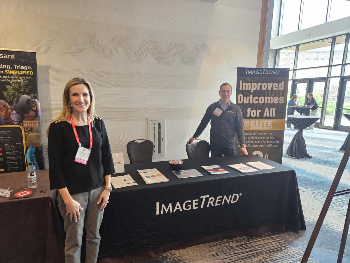 ImageTrend_LLC's tweet photo. Kristen, John and Jason (not pictured) are ready to connect with you at the TX EMS Medical Director Conference! Stop by and explore our Connected Solutions. #Elite #EMSInnovations #ImageTrend https://t.co/5Cq5zBqjFe