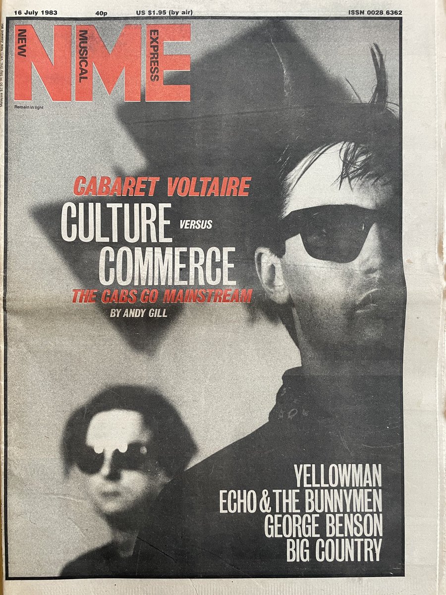 Cabaret Voltaire make the front page. Pic by Anton Corbijn. New Musical Express, 16 July 1983.