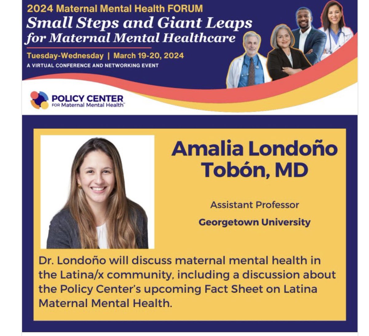 Super excited for the Policy Center for Maternal Mental Health FORUM!! Will be talking about the importance of Latina perinatal #MentalHealth We must close the gap, inequities in care for Latina/x are not acceptable linkedin.com/posts/policyce…