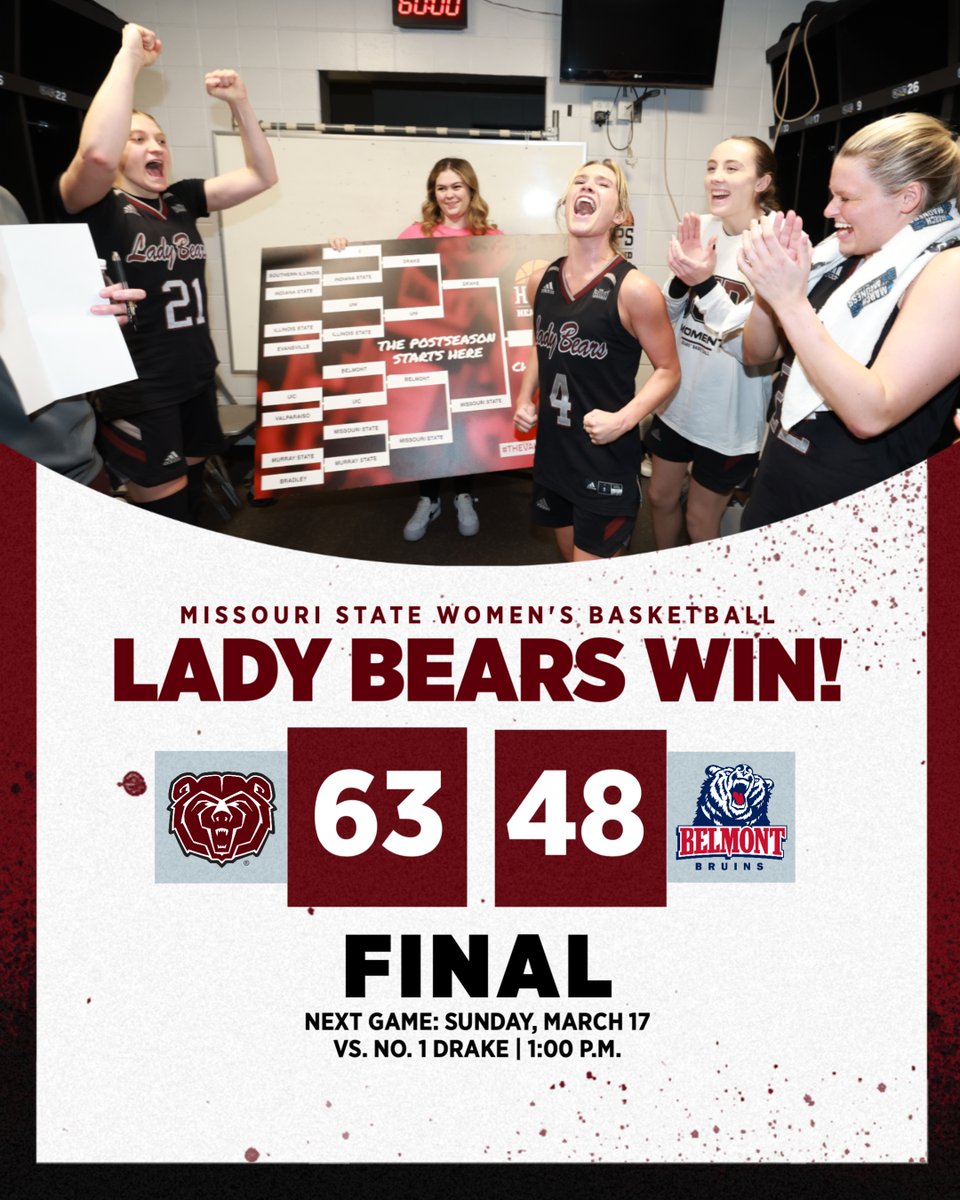 MoStateWBB's tweet photo. 𝐎𝐧𝐞 𝐌𝐨𝐫𝐞.
#MSULadyBears https://t.co/iYAirkbdrU