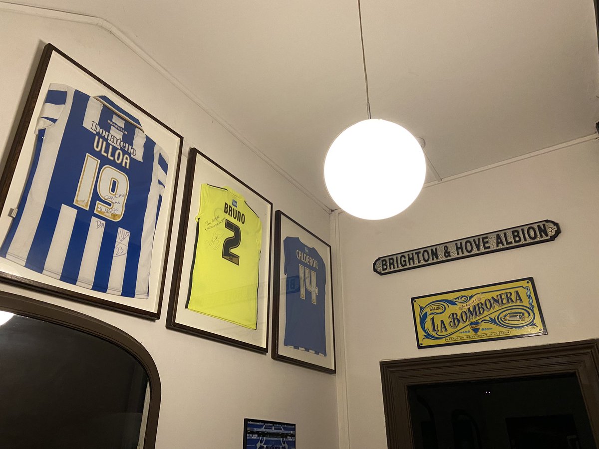 Had an amazing meal tonight at @latino_hove and had to snap a picture of the Albion shirts upstairs. If you’re in Hove, make sure to stop in 🥩🇦🇷 #BHAFC #StatesideSeagulls