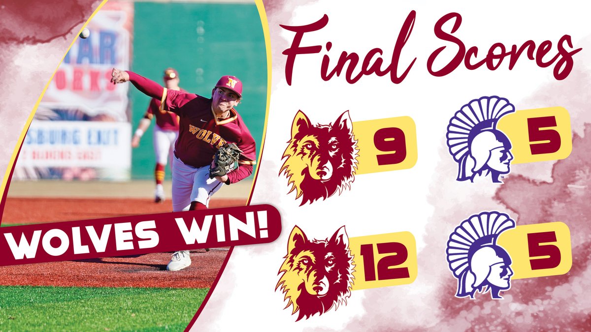 #WolvesWin

@nsuwolves_bs sweeps Winona State from Sioux Falls, scoring 21 runs‼️

🅆🄾🄻🅅🄴🅂 🄻🄴🄰🄳🄴🅁🅂
Burkholder: 7.0 IP, 7 K, SAVE, WIN
Friedges: 4-7, 4 R, 2 RBI, 2B, SF
Weidner: 4-7, 3 R, 1 RBI, 2B, SF
Benevides: 4-8, 1 R, 1 RBI

#GoWolves🐺 | #maroonNgold🐾