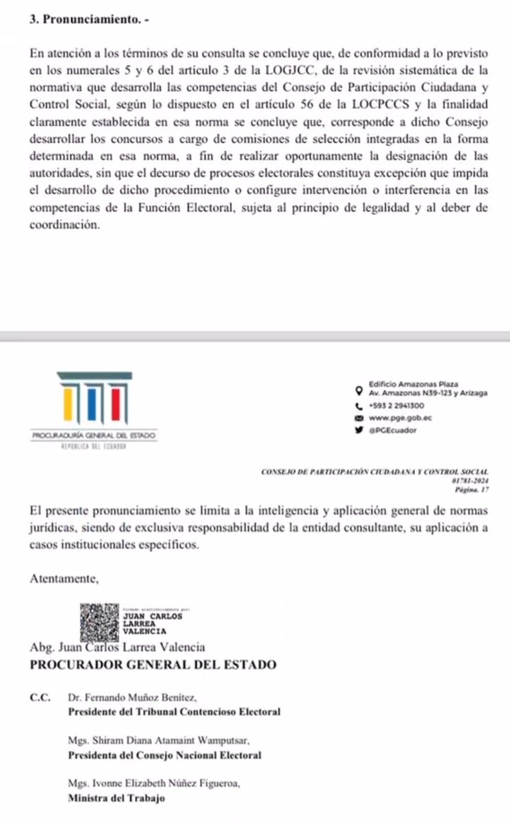 El concurso de renovación parcial del CNE fue reactivado tras el pronunciamiento de la Procuraduría.

¿Quiénes ocupan las primeras posiciones? Lo cuento. 🧵