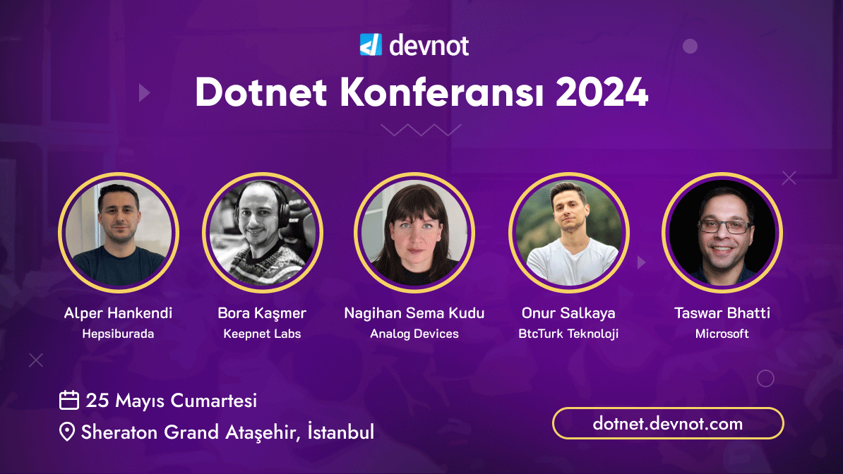 Dotnet Konferansı 2024'ün ilk konuşmacıları belli oldu. Detaylar ve kayıt olmak için: dotnet.devnot.com #dotnetkonf24
