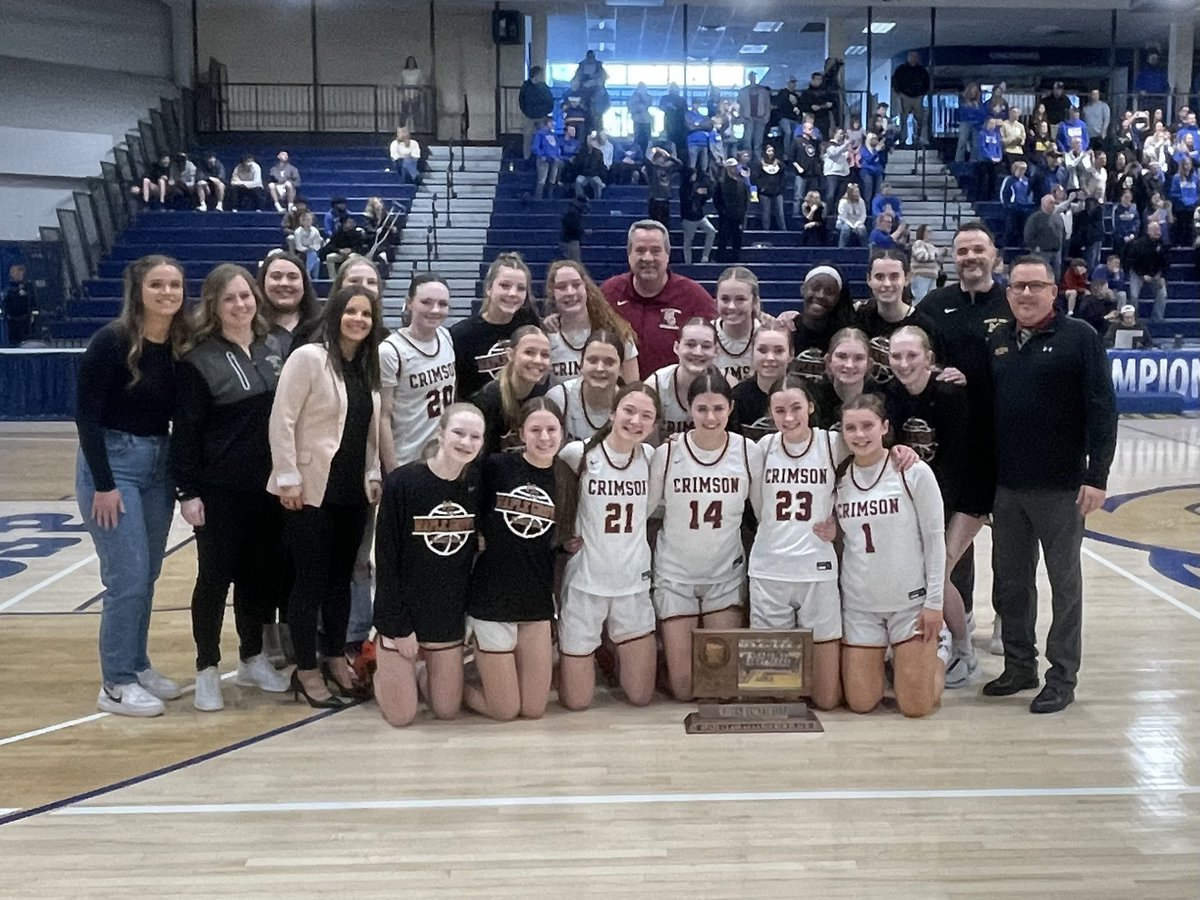 So very, very proud of this team! First time in school history that our Crimson Girls’ Basketball team earned State hardware! Where they have gone, future Crimson will follow. #WeAreCrimson