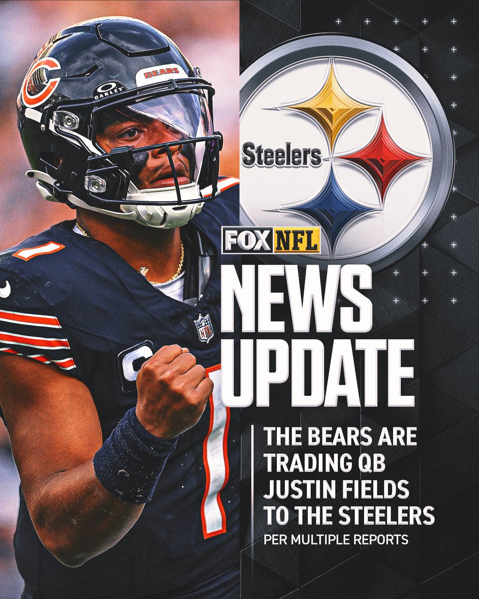 The Bears are trading QB Justin Fields to the Steelers, per multiple reports.