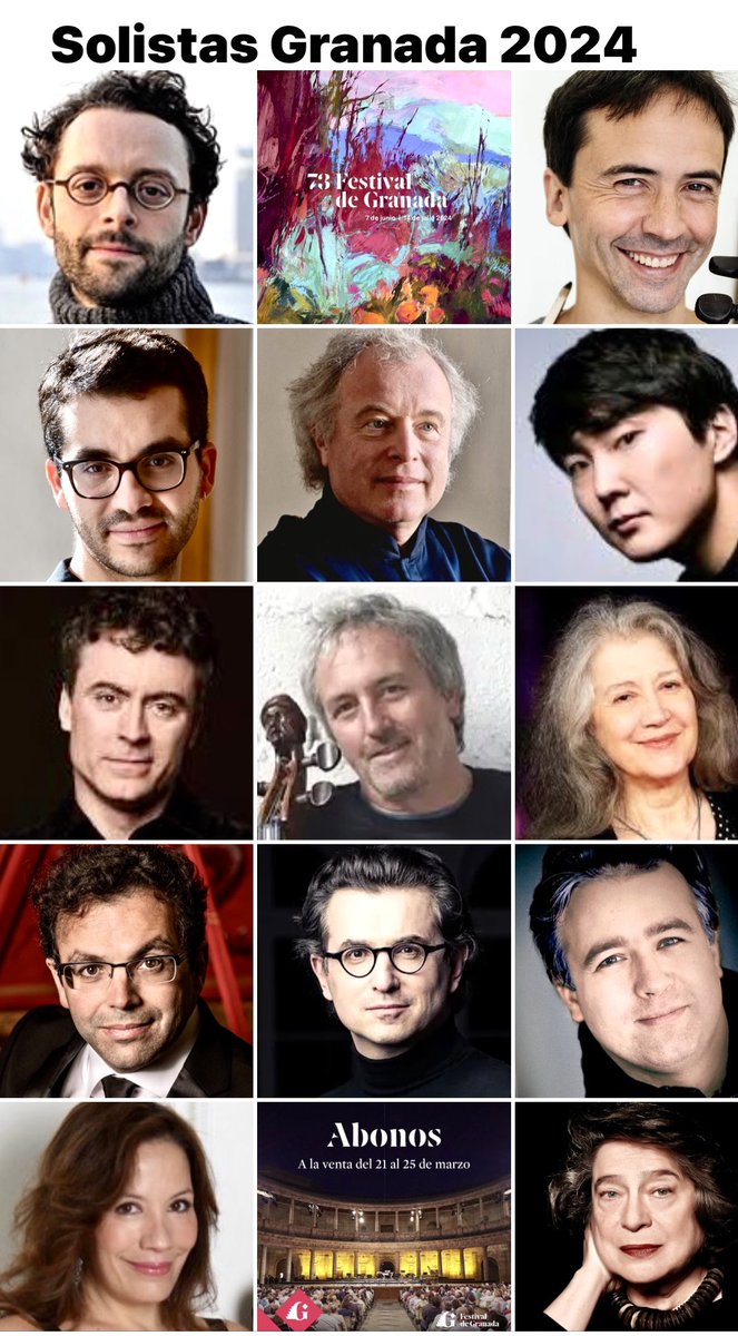 amoral07's tweet photo. Solistas instrumentales que se darán cita este verano en la 73 edición del @FestivalGranada
#BenjaminAlard #Jean_GuihenQueyras #JuanFloristán #SirAndràsSchiff #JeongJinCho #PaulLewis #MarioBrunello #MarthaArgerich #YagoMahugo #DanielHeide #AñexeiVolodin #EdithPeña #LisaLeonskaja https://t.co/0Bp2WajaU3