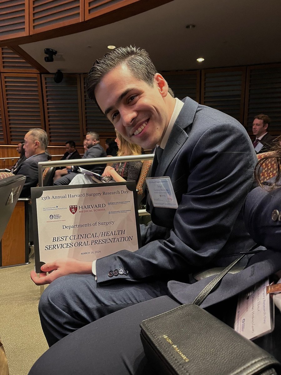 Incredibly happy to have our lab’s work awarded with the Best Clinical Oral Presentation at the 13th Annual Harvard Surgery Research Day. Privileged to work with such a wonderful team under <a href="/benjamesMD/">Benjamin James</a> mentorship <a href="/BIDMCSurgery/">BIDMC Department of Surgery</a>