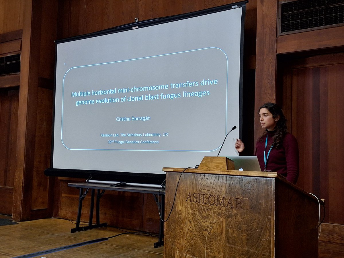 Our own <a href="/cbarragan__/">Cristina Barragan</a>  from <a href="/KamounLab/">Sophien Kamoun</a> <a href="/TheSainsburyLab/">The Sainsbury Laboratory</a> talking about horizontal mini-chromosome transfer in the rice blast fungus #fungal24