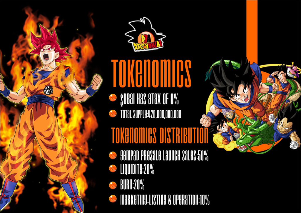 🐉 Introducing #DragonBallAI tokenomics: power up your investments with a fusion of innovation and growth potential! 💥 Don't miss out on the adventure, join the journey today! 🚀 $DBAI #crypto #blockchain