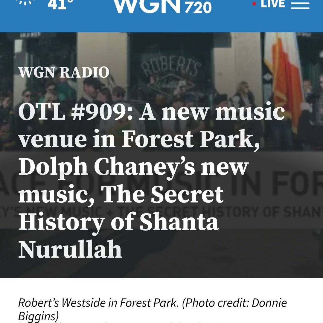 Dolph Chaney (@dolphchaney) on Twitter photo It was an honor to appear on today's <a href="/WGNRadio/">WGN Radio 720</a> <a href="/outsidetheloop/">OTL Radio</a> ep 909, talking with Mike Stephen, and share the hour with Donnie Biggins, founder of Robert's Westside, and sitarist Shanta Nurullah!
@StirBig @novoartsinc <a href="/CarysLounge/">Cary's Lounge</a> <a href="/MontroseSaloon/">Montrose Saloon</a> It was an honor to appear on today's <a href="/WGNRadio/">WGN Radio 720</a> <a href="/outsidetheloop/">OTL Radio</a> ep 909, talking with Mike Stephen, and share the hour with Donnie Biggins, founder of Robert's Westside, and sitarist Shanta Nurullah!
@StirBig @novoartsinc <a href="/CarysLounge/">Cary's Lounge</a> <a href="/MontroseSaloon/">Montrose Saloon</a>