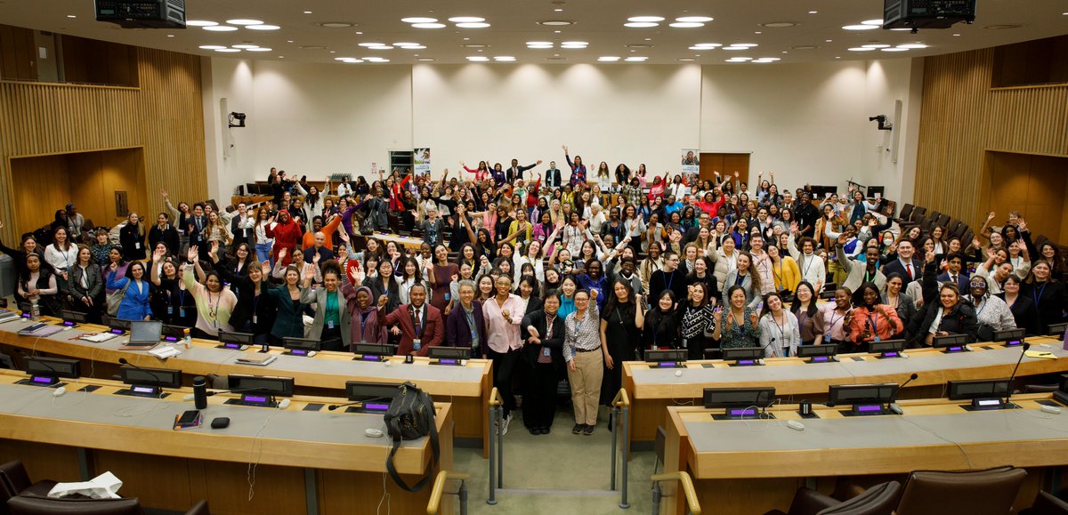 Day 1 of #CSW68 Youth Forum: A powerful journey through activism, leadership, tech innovation for #GenderEquality, resilience in conflict, LGBTIQ+ advocacy, women's empowerment, indigenous and environmental justice, Olympic dreams, and youth advocacy! 💥 #InvestInWomen