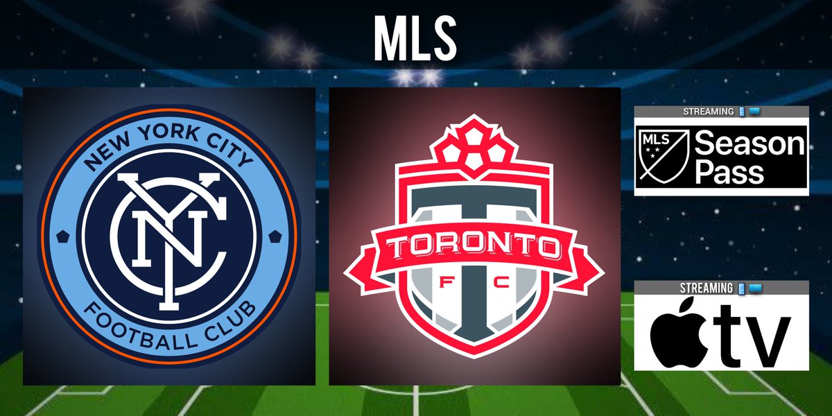 #MLS - #MLSisBack New York City 🆚 Toronto 🕠 17:30 hrs / 19:30 hrs ET 📱 🖥 #MLSSeasonPass en @AppleTV (Gratis) 🎙 @jesuseacosta 🎙 @CarlitosSuarez