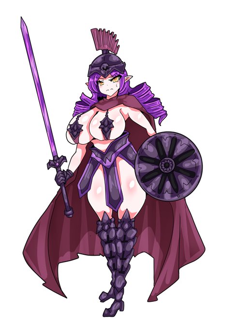 #魔物娘図鑑二次 #魔物娘図鑑 「ド令嬢のダークメイジ」魔法学校の悪役令嬢が変則的な形で魔物娘と化したもの。ダークメイジとしての才覚があったが、彼女がした横暴への罰として「魔法の才能脳全てを白兵戦の才能に変化」させられた結果。闘技場のチャンピオンになってしまった。 