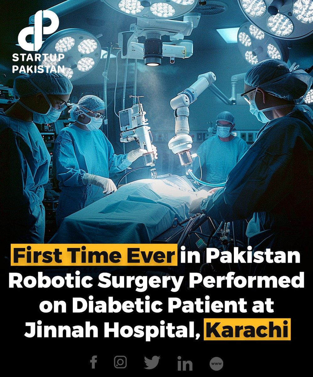A groundbreaking milestone was achieved at Karachi’s Jinnah Hospital as doctors performed robotic surgery to address diabetes and obesity, a first in Pakistan. Led by Professor Shahid Rasool.

#RoboticSurgery #MedicalBreakthrough