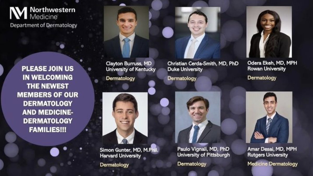 So thrilled to welcome our next class of residents – incredibly accomplished, top of their classes, and promising future leaders. Congratulations to all.
Dr. Paller

#dermatology #matchday2024 @nufeinbergderm